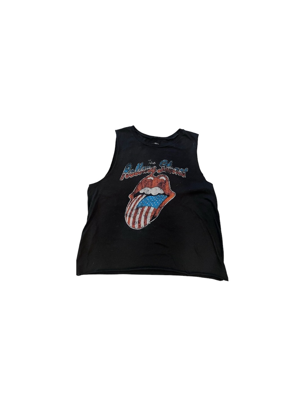 the Rolling Stones Black Logo Tee with White Print